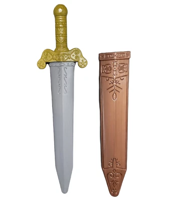 20" Detailed Roman Toy Sword (Plastic) in Bronze Sheath/Scabbard. Gold/Bronze/Si - Image 1 of 4