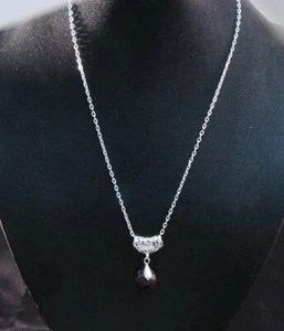 Luvulite Grape Sugilite Royal Azel Gemstone Pendant Silver 18" Chain - Picture 1 of 4