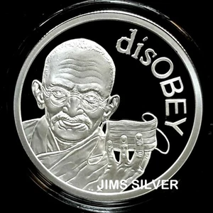 2021 Silver Shield GANDHI V2 1 Unze Silber PROOF mit BOX & NIEDRIGEM COA! disObey Serie! - Bild 1 von 6