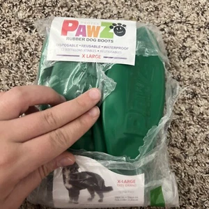 PAWZ Rubber dog boots XLARGE GREEN 9 pack reusable ~ Fast Shipping - Picture 1 of 2