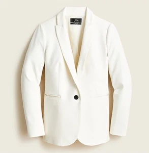 J Crew Bi-Stretch Elfenbein Weiß Blazer Büro Jacke Ein Knopf Damen 20 Neu mit Etikett - Bild 1 von 12