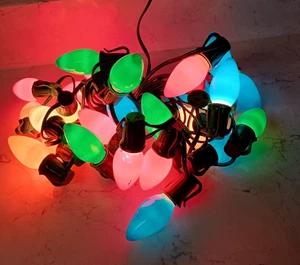 Set albero di Natale vintage 25 luci da esterno con scatola C-9 1/4 Hofert's USA FUNZIONANTE - Foto 1 di 24