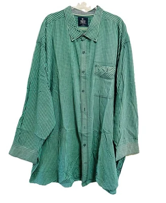 Men’s Nautica  Long Sleeve Checkered Button Up Shirt In Green, Size 5X - Image 1 of 2