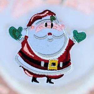 WEIHNACHTSMANN WEIHNACHTEN GEIST JUBEL WINTER URLAUB APPLIKATION AUFBÜGELN 2,75 X 3,0" - Bild 1 von 5