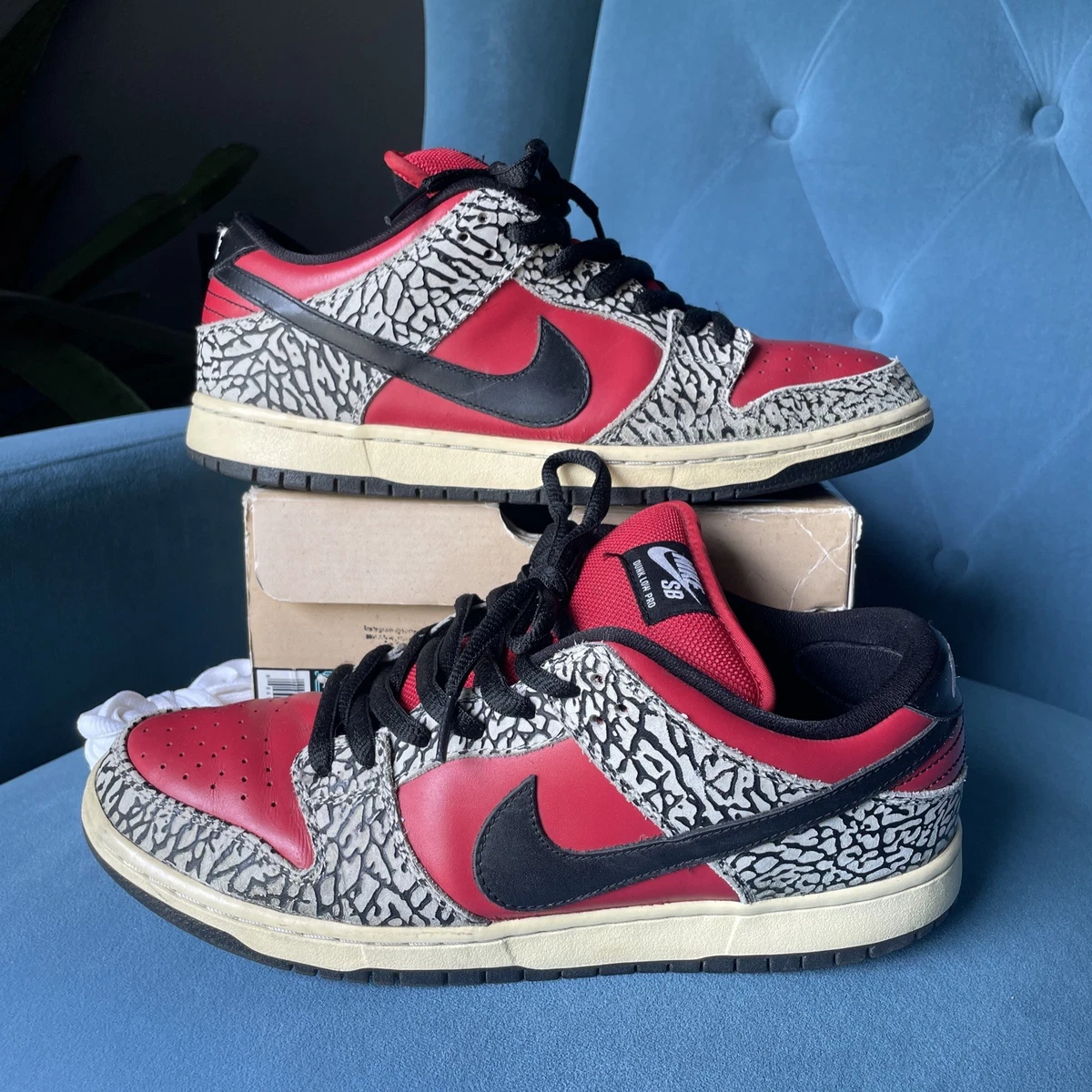 Nike Supreme x Dunk Premium SB Low Red Cement for sale