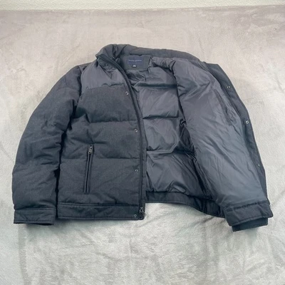 Chaqueta de Plumón Banana Republic Hombres XL Gris Mezcla de Lana Bolsillos con Cremallera Completa Cálida $349 Foto 1 de 4