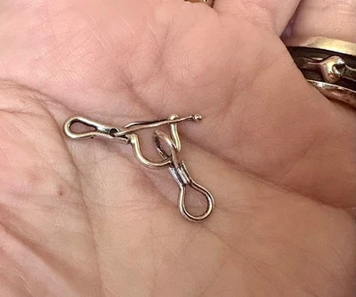 Large Hand Made .925 Sterling Silver  Hook and Eye With Latch Clasp - Image 1 of 3