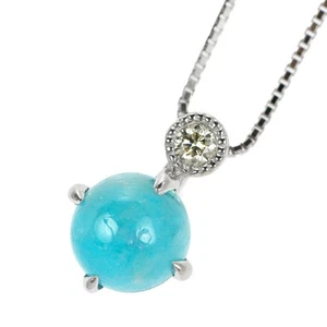 K18WG Brasileño Paraiba Turmalina Diamante Colgante Collar 0.96ct D0.03ct - Aut - Imagen 1 de 4