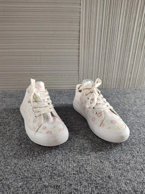 Zapatilla deportiva Cynthia Rowley para niñas 1 blanca rosa estampado floral con cordones moda informal Foto 1 de 4