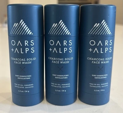 Barra exfoliante de lavado facial sólido de carbón Oars + Alps (3) 3,6 oz en total Foto 1 de 3