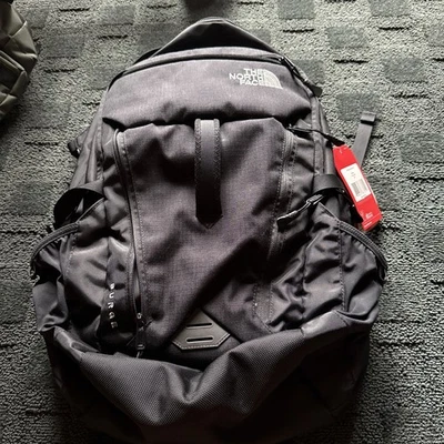 The North Face Surge Backpack Padded Laptop Black Work Hiking School EUC - Image 1 of 4