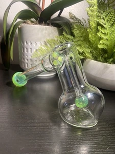 Hammer Glass Bubbler Pipe Green Slime - Picture 1 of 4