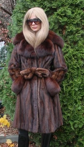 Cappotto pelliccia visone ranch 100% vera giacca abbigliamento moda outwear trench L/XL - Foto 1 di 16