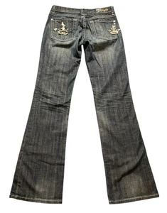 Vaqueros Miss Me Gris/Negro Estrás Bootcut Talla 26 - Imagen 1 de 7