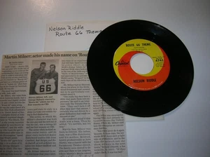 Pop / Jazz Instrumental 45 - Nelson Riddle - Route 66 Theme - With Milner obit - Bild 1 von 2