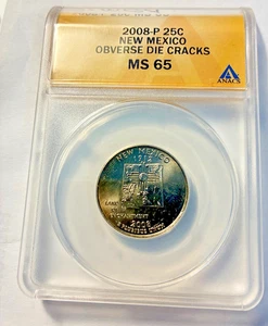 2008 P Washington Quarter New Mexico Die break Error, MS 65 Anacs - Picture 1 of 2