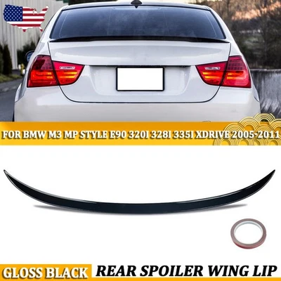 Rear M3 Style Trunk Spoiler Wing Lip For BMW E90 320i 328i 335i xDrive 2005-2011 - Image 1 of 4