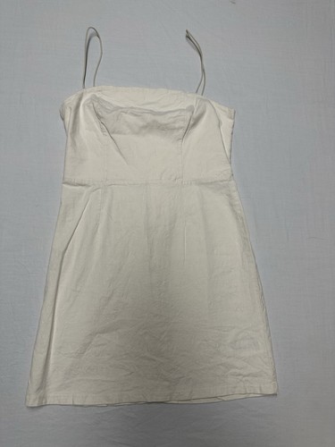 OFF WHITE Urban Outfitters abito donna bianco sporco taglia 4 misto lino corto