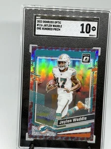 2023 Panini Donruss Optic - Jaylen Waddle Miami #116 Holo Prizm 100 SGC 10 POP 1 - Foto 1 di 6