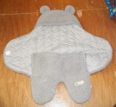 BLUE SNAIL BRAND Bebé Infante Saco de Dormir Vellón Envoltura Bunting Gris 0-6 meses Foto 1 de 3