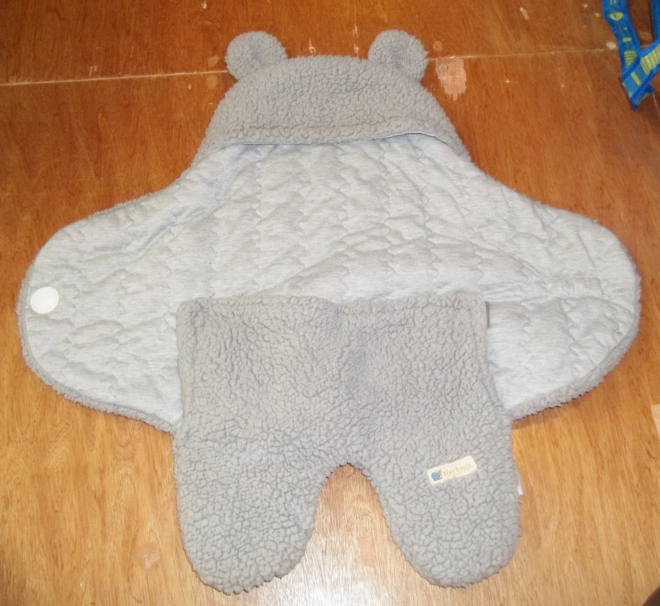 BLUE SNAIL BRAND Bebé Infante Saco de Dormir Vellón Envoltura Bunting Gris 0-6 meses Foto 1 de 3