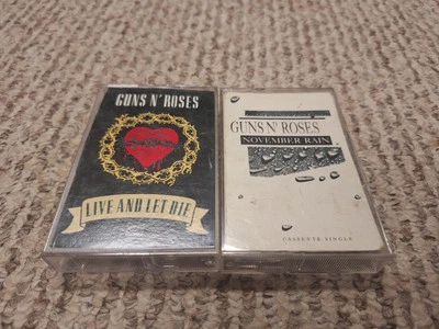 Guns N Roses Live And Let Die & November Rain(Cassette Tape Single) Geffen Lot-2 - Image 1 of 3