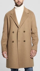 Guess Double Brested Woven Wool Blend Coat Sz M NWT $238 - Picture 1 of 15