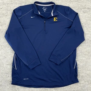 ETSU Buccaneers Sweater Men Large Blue Nike Dri Fit Pullover Quarter Zip FLAW* - Picture 1 of 12