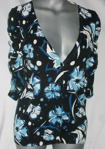 Nine West Spring Cardigan Sweater Size L 10/12 Black Blue White New - Bild 1 von 3