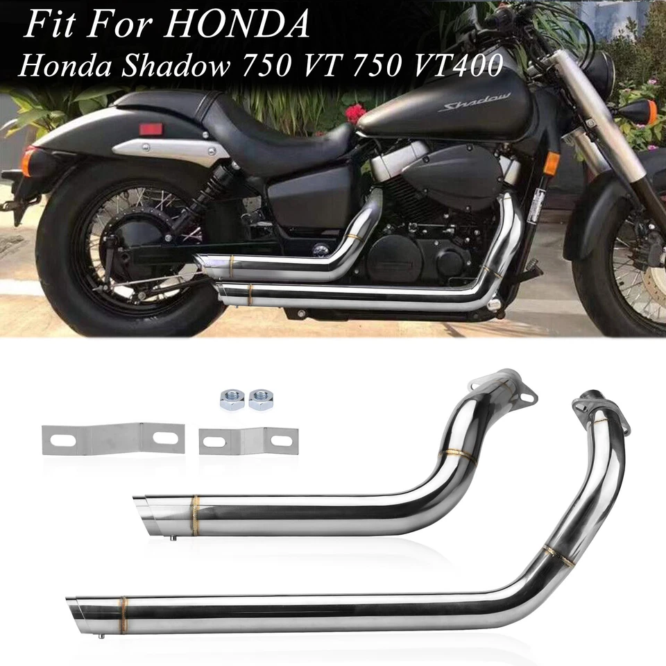 For Honda Shadow VT 750 AERO 2004-2019 Shortshots Staggered Exhaust Pipes System - Image 1 of 4