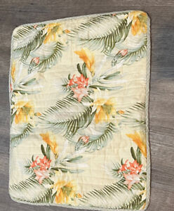 Tommy Bahama Beachcomber Sham Tropical Floral Quilted Botanical Palm Leaf Frond