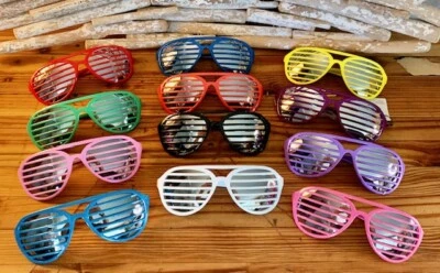 Retro-Style Mirrored Sunglasses w/ Shutter Shade.  Choose Your Color!  RA - Image 1 of 2
