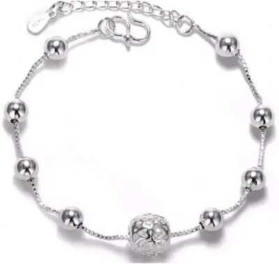 Silberne Kugelarmband 925 Silber. Modern. Einzigartig. Geschenk. Neu - Bild 1 von 4