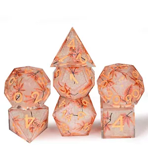 Set dadi poli in resina - foglie d'acero - D&D RPG 7 dadi Dungeons & Dragons - Foto 1 di 7