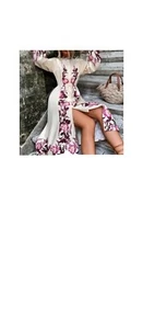 Women Ladies Bohemian Floral Maxi Dress - Picture 1 of 3