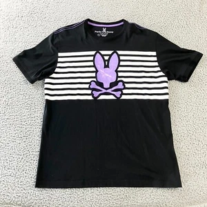 Camisa Psycho Bunny Para Hombres 8 XXL Negra Rayas Cuello Redondo Gráfico Camiseta Manga Corta - Imagen 1 de 6