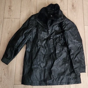 Abrigo Wallis para mujer Reino Unido 16 negro mezcla de polietileno forrado de piel cuello imitación cuero - Imagen 1 de 9