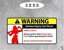 Warning Sticker Airbag Check Bra Removal DECAL STICKER UV LAMINATED 