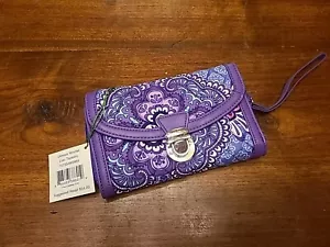 Vera Bradley ultimative lila Wandteppich-Geldbörse mit Armband NEU - Bild 1 von 8