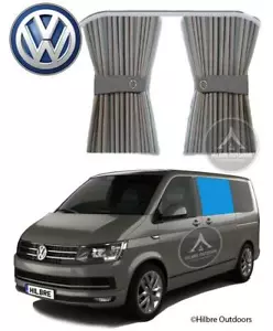 VW T5 T6 TRANSPORTER CURTAINS GREY LEFT CENTRE SIDE SLIDING CAMPERVAN CAMPER VAN - Picture 1 of 5