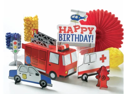 Kit de decoración de centro de mesa de primeros en responder | Decoración de cumpleaños fiesta Foto 1 de 4