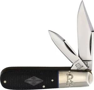 Rough Ryder Classic Carbon Steel 2 Blade Barlow Pocket Knife Black Micarta New - Picture 1 of 11