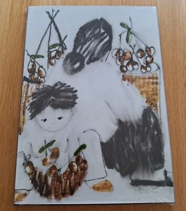 Vintage Retro 70er Jahre Athena Druck an Bord Wandkunst helfende Mutter Ha Van Vuong 13" - Bild 1 von 6