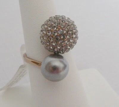 Park Lane сняты с производства хосты серый жемчуг и кристалл сфера кольцо красиво!  Размер 7 - Изображение 1 из 3