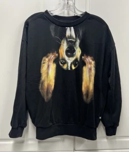 Adidas x Rita Ora Hound Dog Graphic Black Sweatshirt - Women's Size UK 8 - Picture 1 of 9