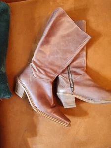 Botas cuero ZARA marrones media caña - Imagen 1 de 1