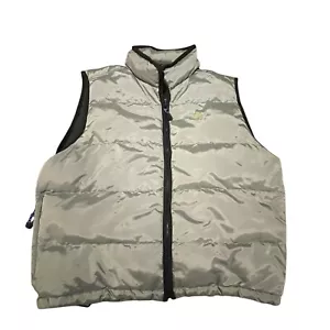 Vintage Eddie Bauer Vest Mens L Silver Black EBTEK Puffer Goose Down Insulated - Picture 1 of 17