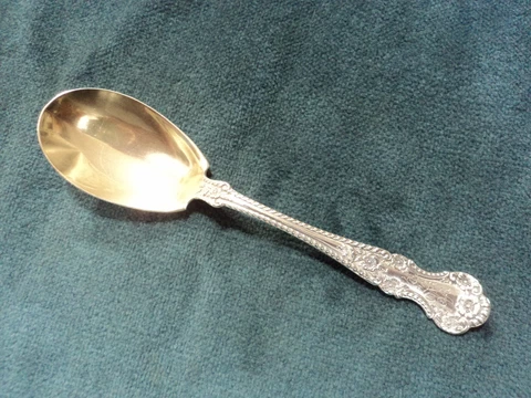 Gorham Sterling Cambridge Gold Tone Bowl Sugar Spoon  25 grams 1899 Mono Cover