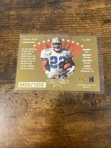1996 Leaf American All-Stars Promo Gold /1000 Emmitt Smith #1 HOF - Picture 1 of 2