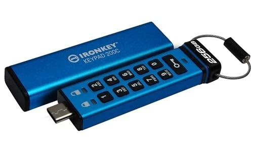 Kingston 256GB USB C Ironkeykeypad 200C IKKP200C/256GB - Image 1 of 1